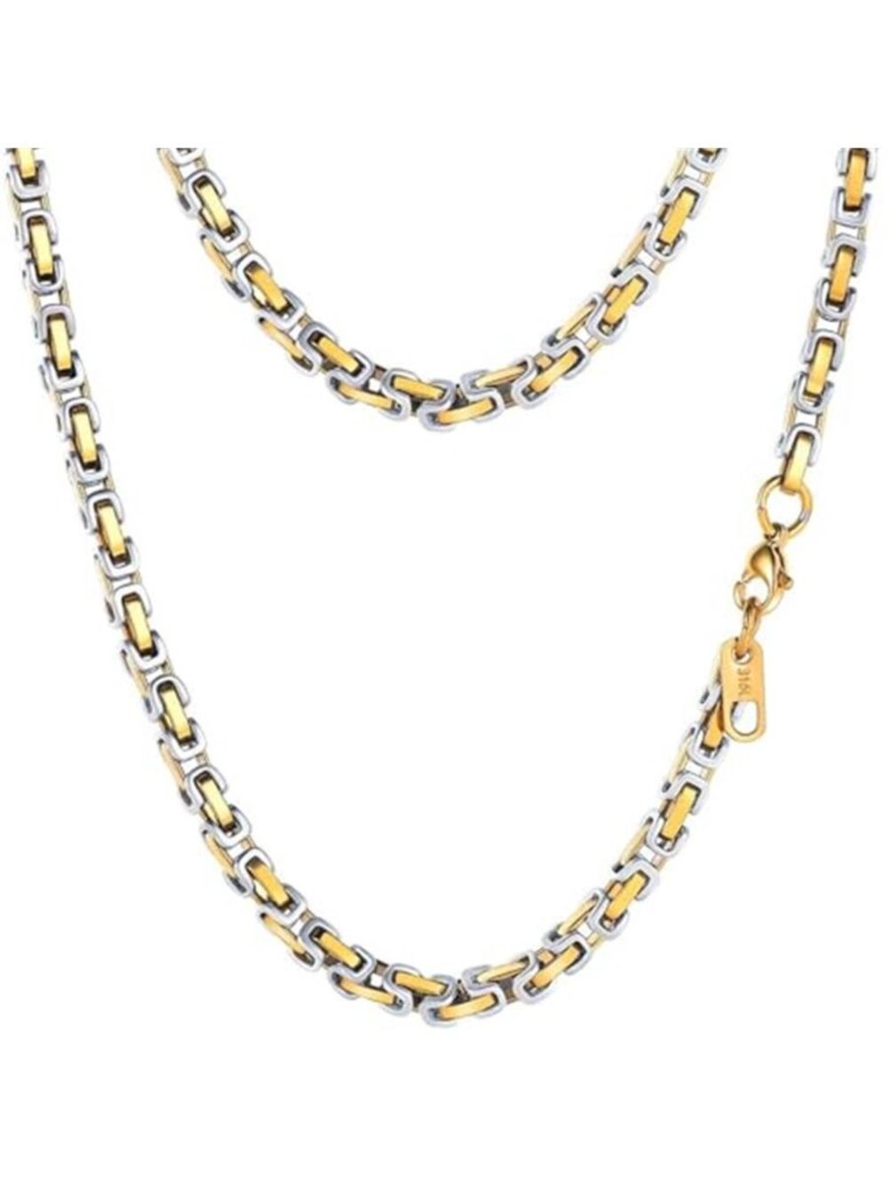 Men's Stainless Steel Byzantine Chain Necklace